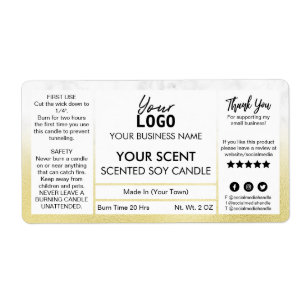 Gentle Modern Gold And Marble Scented Soy Candle