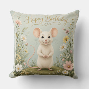 Gentle Mouse Garden Birthday Cushion