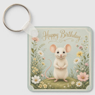 Gentle Mouse Garden Birthday Key Ring