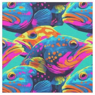 Gentle Multicolor Fish Flow Fabric