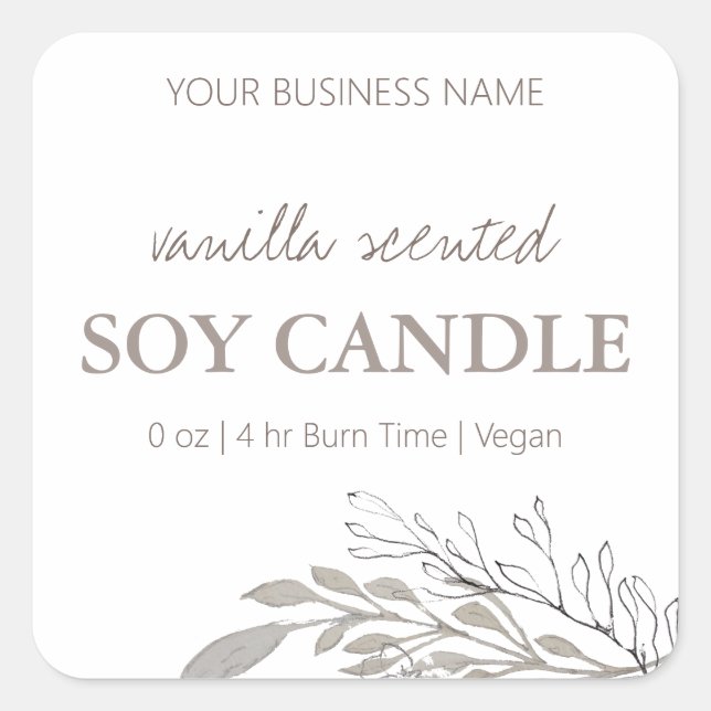 Gentle Neutral Soy Candle Labels (Front)