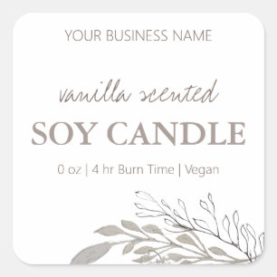 Gentle Neutral Soy Candle Labels