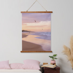 Gentle Ocean Waves, Sandy Beach, Sunset, Vs 2 Hanging Tapestry