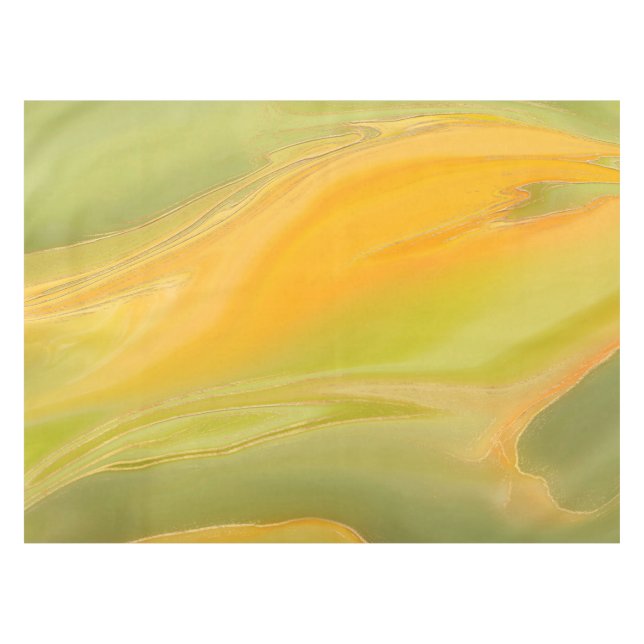 Gentle Olive Golden Flow Tablecloth (Front (Horizontal))
