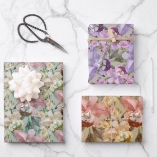 Gentle Orchid Garden Wrapping Paper Sheet