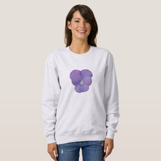 Gentle Pansy Long Sleeve Sweatshirt (Front Full)