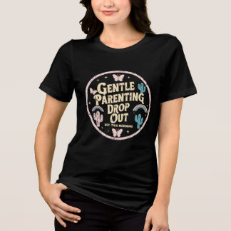 Gentle Parenting Humour Mum Pastel Cactus Tri-Blend Shirt