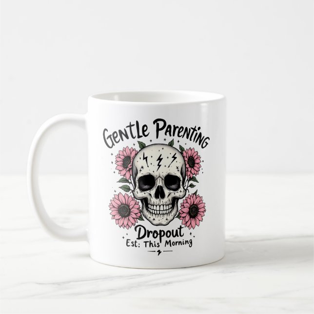 Gentle Parenting Mug | Funny Mum Skull Coffee Cup (Left)