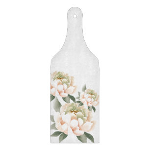 Gentle Peach Peonies Cutting Board