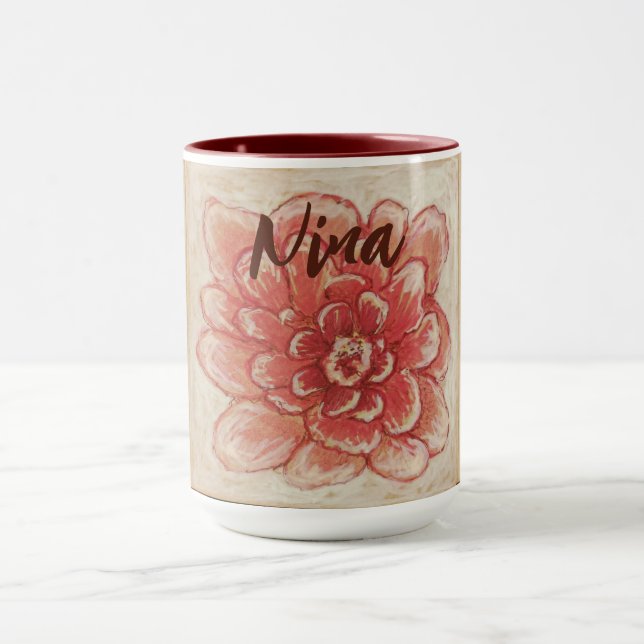 Gentle Pink Flower art  Mug (Center)