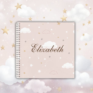 Gentle Pink Pattern Cloud Notebook