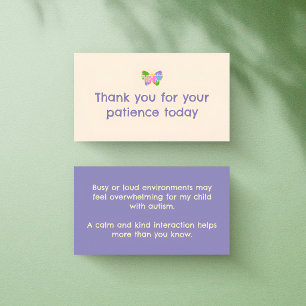 Gentle Please Be Patient Autism Awareness Card