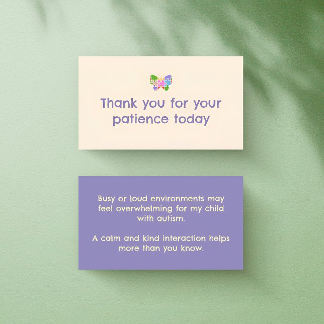 Gentle Please Be Patient Autism Awareness Card (Creator Uploaded)