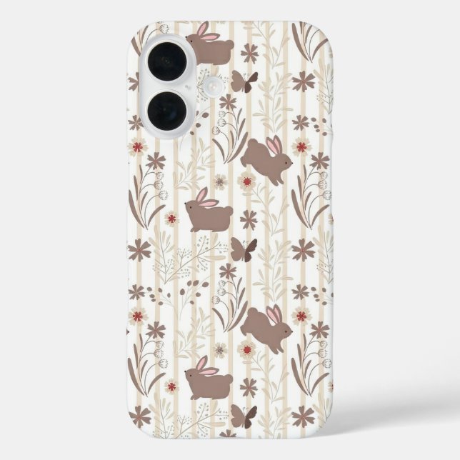 Gentle Rabbit Prince with Botanicals Case-Mate iPhone Case (Back)