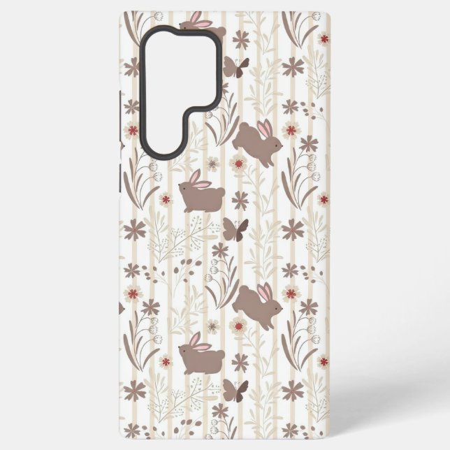 Gentle Rabbit Prince with Botanicals Samsung Galaxy S22 Ultra Case (Back)