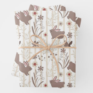 Gentle Rabbit Prince with Botanicals Wrapping Paper Sheet