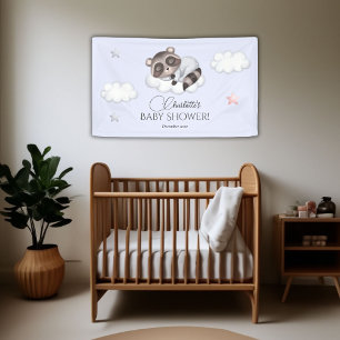 Gentle Racoon Baby Shower Welcome Banner