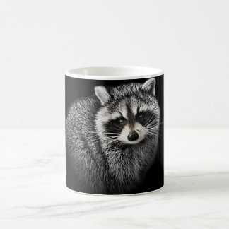 Gentle Racoon Mug. On Black Coffee Mug