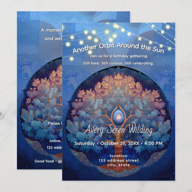 Gentle Radiance | Tree of Life B&B Invitation (Front/Back)