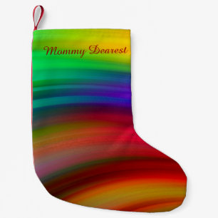 Gentle Rainbow Waves Abstract Small Christmas Stocking