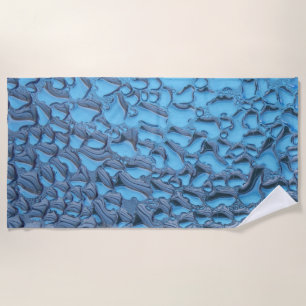 Gentle raindrops on blue glass   beach towel