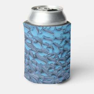 Gentle raindrops on blue glass    can cooler