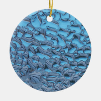 Gentle raindrops on blue glass ceramic tree decoration