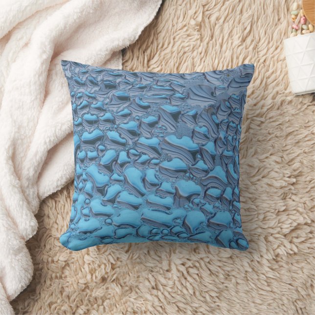 Gentle raindrops on blue glass  cushion (Blanket)