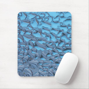 Gentle raindrops on blue glass   mouse mat