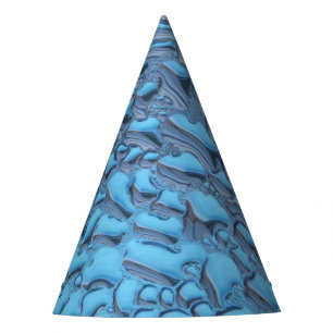 Gentle raindrops on blue glass party hat