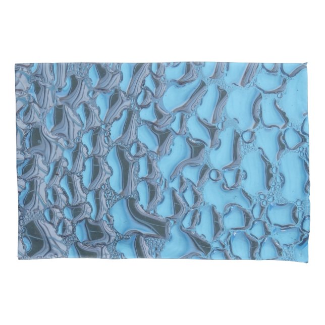 Gentle raindrops on blue glass   pillowcase (Front)