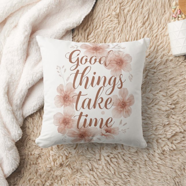 Gentle Reminder with Soft Florals Cushion (Blanket)