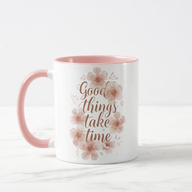Gentle Reminder with Soft Florals Mug (Left)