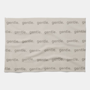 Gentle Repeated Word Pattern Cozy, Calm & Soft  Tea Towel