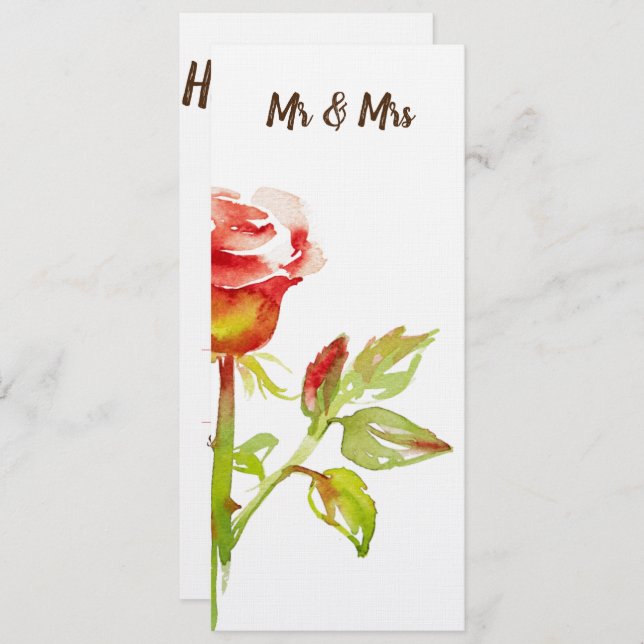 Gentle Rose design Invitation (Front/Back)