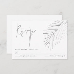 Gentle simple embossed palm leaf RSVP
