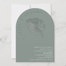 Gentle simple embossed tropical leaf all in one
