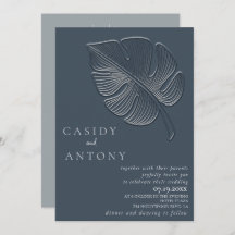 Gentle simple embossed tropical leaf all in one