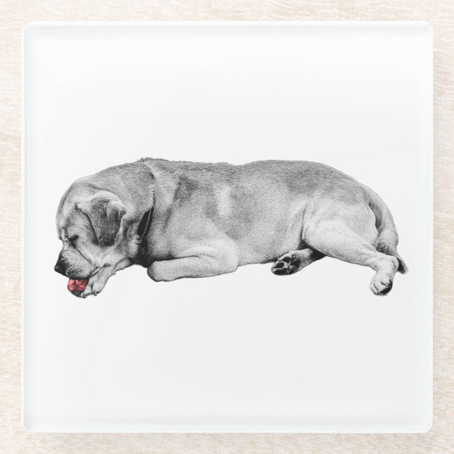 Gentle Sip, Tiny Spark Glass Coaster (Front)