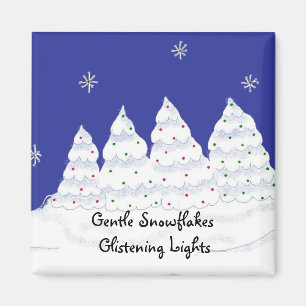 Gentle Snowflakes Glistening Lights Magnet