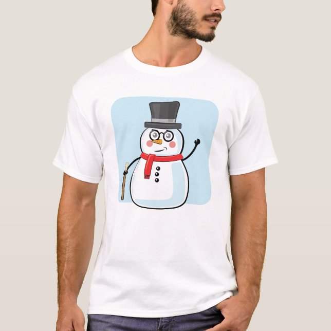 Gentle - Snowman - Funny Illustration T-Shirt (Front)