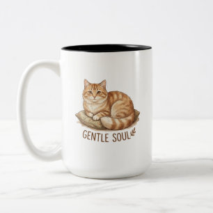 gentle soul cat Two-Tone coffee mug