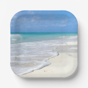Gentle Surf White Sand Beach Paper Plate