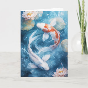 Gentle Swirls of Koi in Tranquil Waters Card