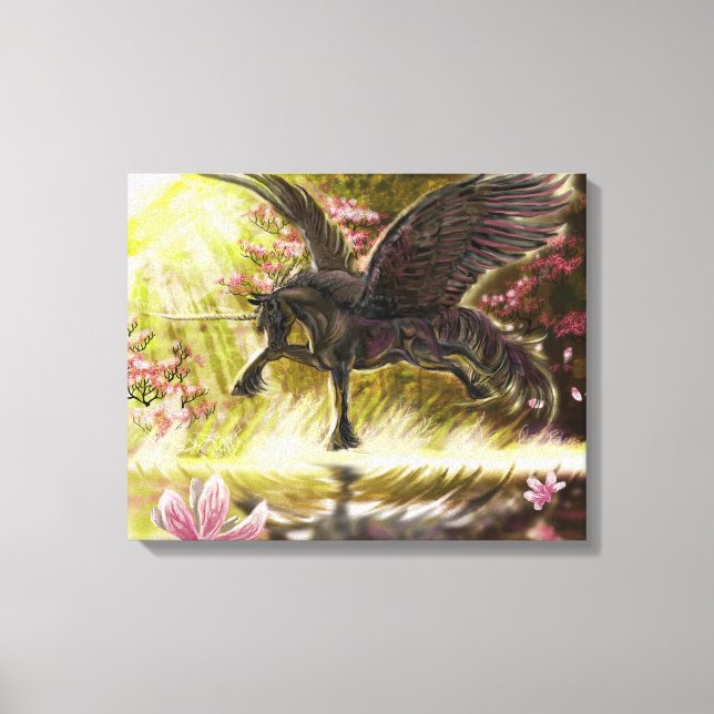 Gentle Touch~winged unicorn canvas print (Front)