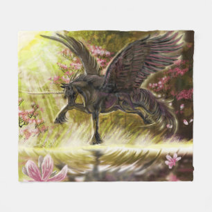 Gentle Touch~winged unicorn Fleece Blanket