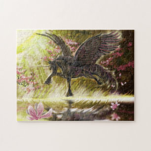 Gentle Touch-winged unicorn~puzzle Jigsaw Puzzle