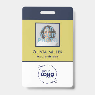 Gentle Warm Yellow - Minimalist ID Badge