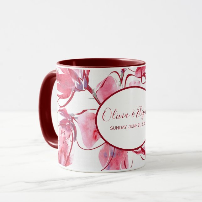 Gentle Watercolor Flowers Mug (Front Left)