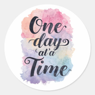 Gentle Watercolor Motivational Message Classic Round Sticker